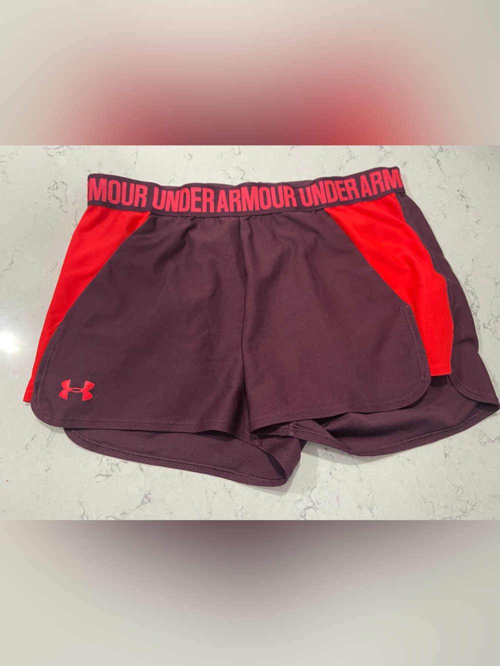 Under Armour Women’s Red and Maroon Performance Shorts size Medium